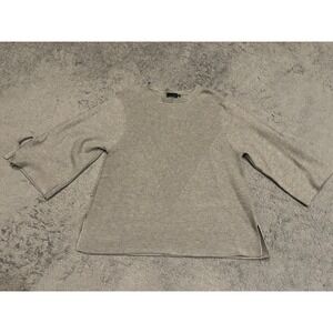 CLICHE Womens Gray Wide Sleeve Tie Cuff Knit Pullover Sweater Small